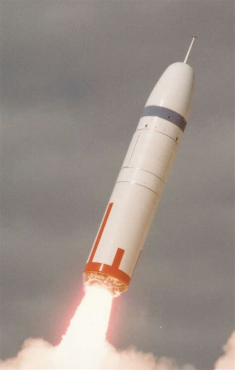 The first launch of a Trident I with a drag-reducing aerospike, from Cape Canaveral, on 18 ...