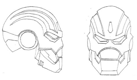 Iron Man Helmet Sketch at PaintingValley.com | Explore collection of ...