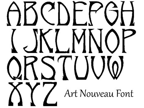 Art Nouveau Font | Lettering, Art nouveau, Unique items products