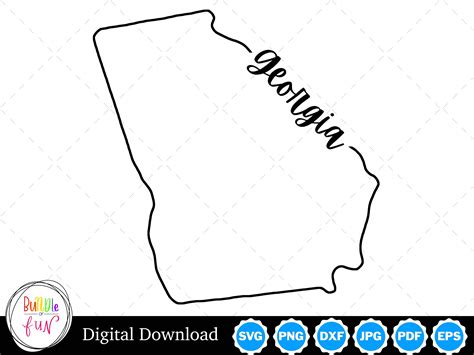 Georgia State Outline Design, Georgia PNG, Georgia SVG, Georgia Cut ...