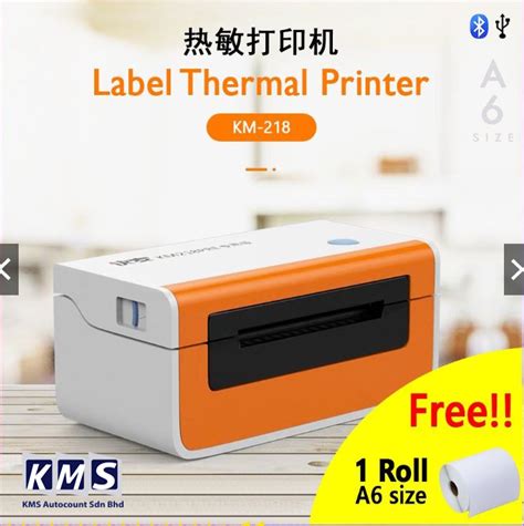 【Phone Printing】A6 Waybill - KM-218 A6 Label Thermal Printer QR Barcode Printer Air Waybill ...