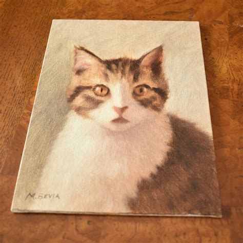 Tabby cat original painting, tabby cat art, tabby kitten painting - ObtainArt