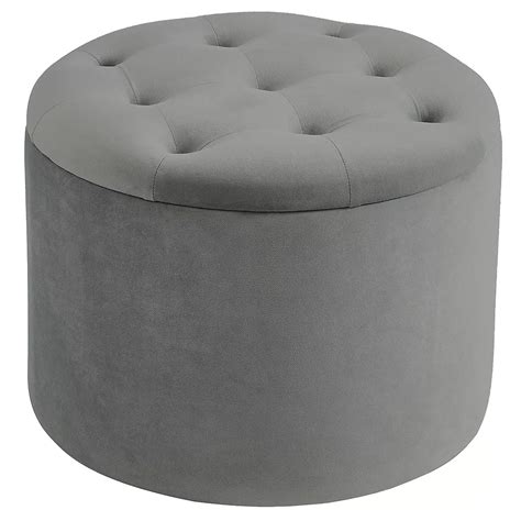 !nspire Round Storage Ottoman-Grey | The Home Depot Canada