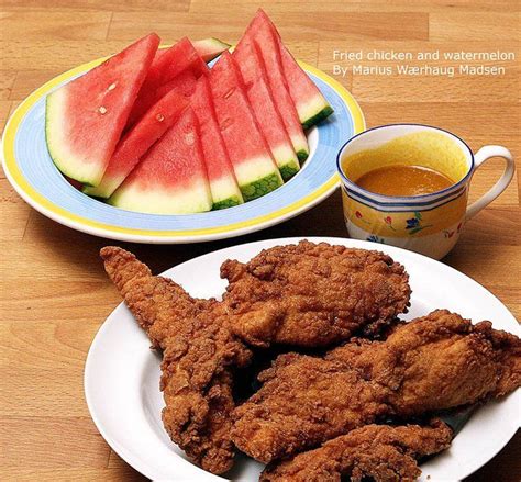 Fried chicken and watermelon. Old picture I made for a facebook group. FOLLOW ME for more ...