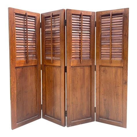 1940s Wooden Folding Screen Doors & Room Divider | Chairish
