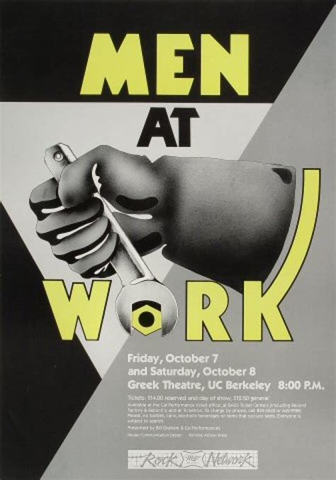 Men at Work Vintage Concert Poster from Greek Theatre, Oct 7, 1983 at ...