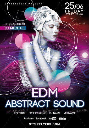 EDM Abstract Sound PSD Flyer Template #19164 - Styleflyers