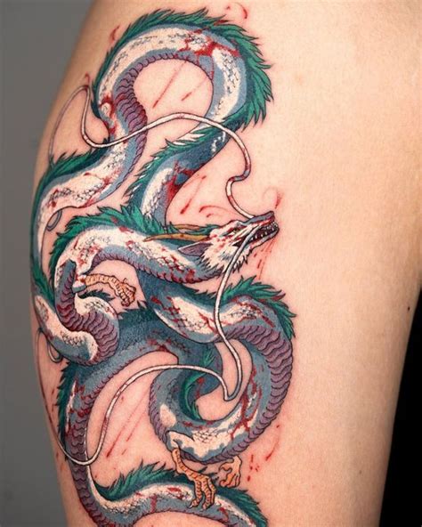 top 50 spirited Away Haku Dragon tattoo Ideas