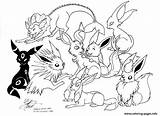 Pokemon Eevee Evolutions Coloring page Printable sketch template
