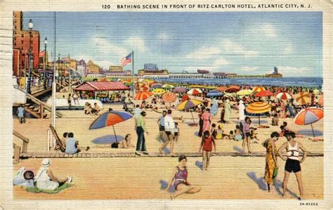 RITZY BEACH SCENE FROM THE VIBRANT 1930S | Jar of Sunshine | Vintage Postcards | Pinterest ...