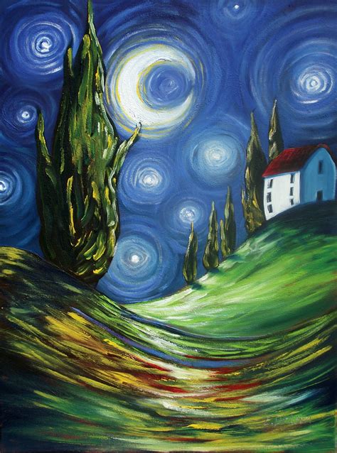 Famous Night Sky Painting at PaintingValley.com | Explore collection of ...