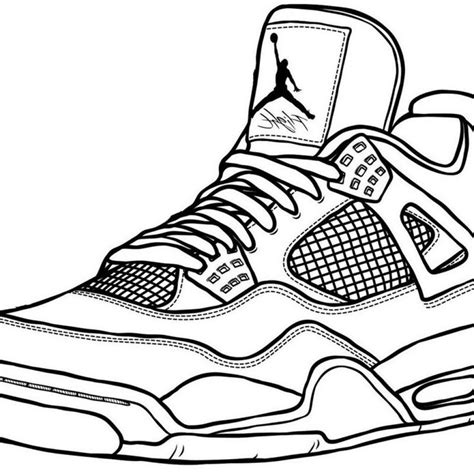 Air Jordan Shoes Coloring Pages - Mitraland | Easy drawings, Air jordans, Sneakers drawing