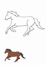 Free Running Horse Coloring Page Template To Edit Online sketch template