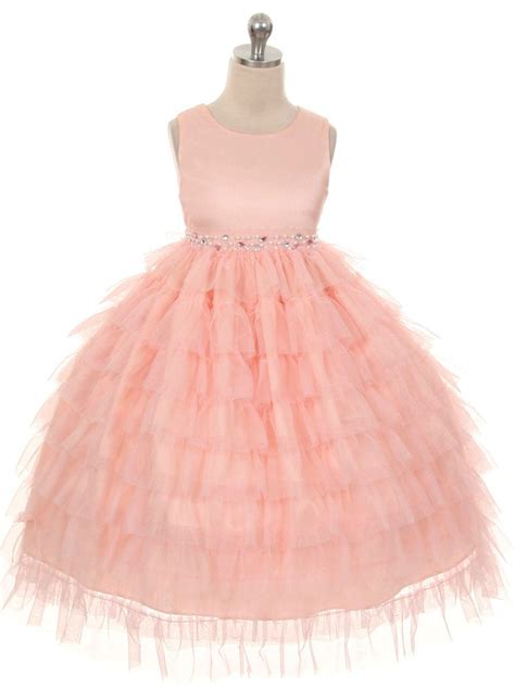 Peach Mesh Layered Princess Dress - Pink Princess