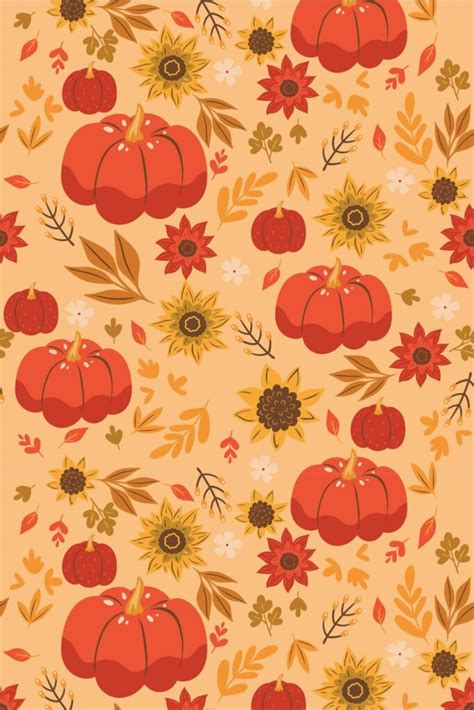 Pumpkin autumn Peel and Stick Wallpaper or Non-pasted