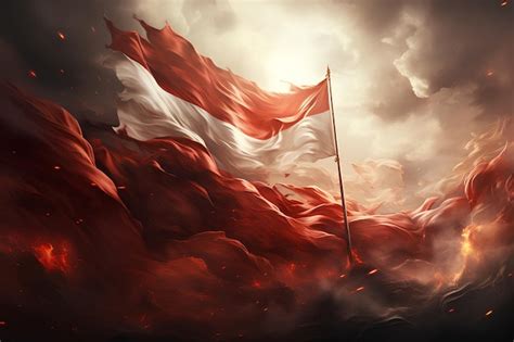 Premium AI Image | Indonesia independence day indonesian flag fluttering with passion