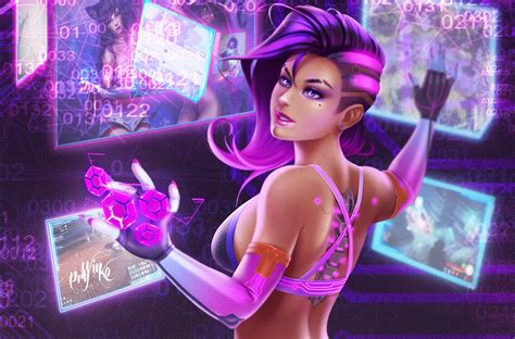 Wallpaper : fan art, PC gaming, Sombra Overwatch 2500x1650 ...