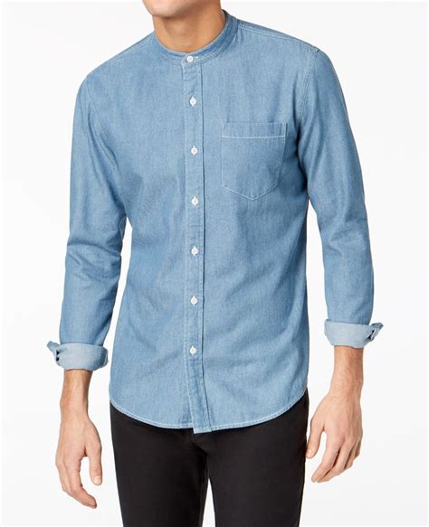 American Rag - Mens Denim Band-Collar Button Down Shirt XL - Walmart.com - Walmart.com
