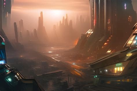 Premium AI Image | Futuristic postapocalyptic city