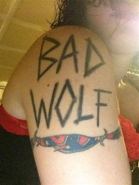 My Bad Wolf tattoo | Bad wolf tattoo, Wolf tattoo, Triangle tattoo