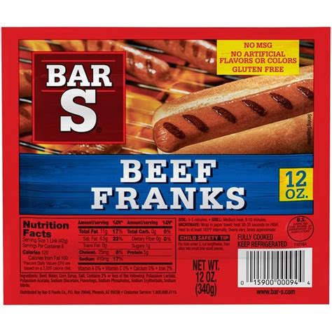 Bar S Beef Franks (12 oz) - Instacart