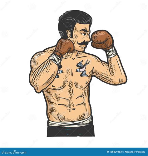 Vintage Boxer Sketch Vector Illustration Stock Vector - Illustration of print, fashion: 165829153