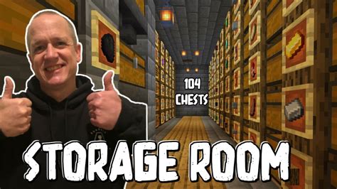 Minecraft Storage Room - 104 Double Chests - Super Easy, No Redstone, Great For Beginners - YouTube