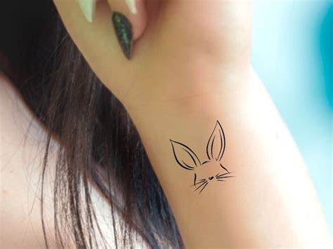 Bunny Rabbit Temporary Tattoo / Animal Tattoo - Etsy