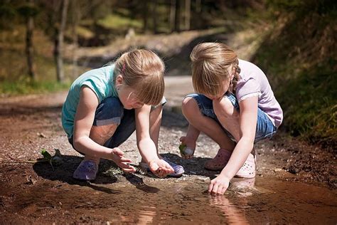 子供、女の子、水性塗料、水たまり、水、オタマジャクシ、探検する、でる、自然 | Pikist