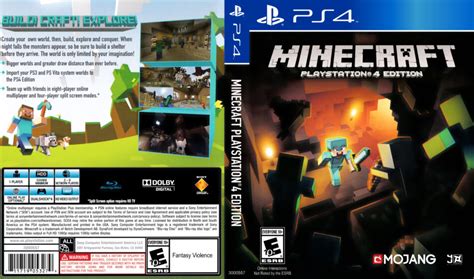 Minecraft Playstation 4 Edition dvd cover (2015) USA PS4