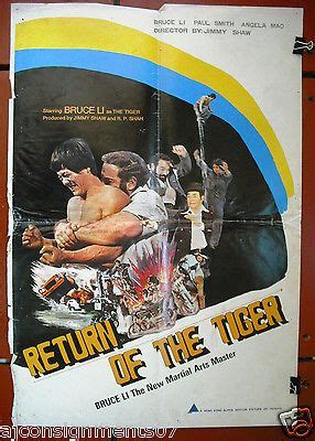 Return of the Tiger {Bruce Li} Original Kung Fu Org Movie Poster 70s ...