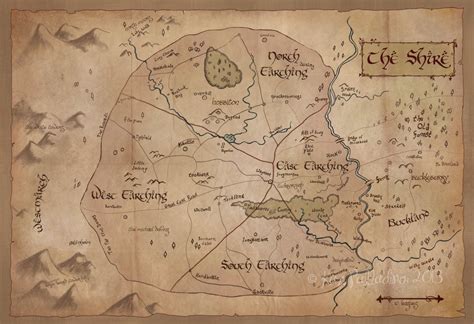 The Shire Map Lord Of The Rings Shire Fields Gollum Bilbo Map Earth Middle Lord Rings Gladden ...