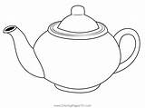 Simple Teapot Coloring Page For Kids  Free Crocodile Printable sketch template