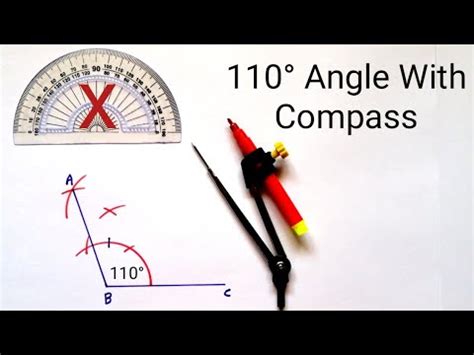 How to construct 110 degree angle with compass | 110 Degree Angle with Compass - YouTube