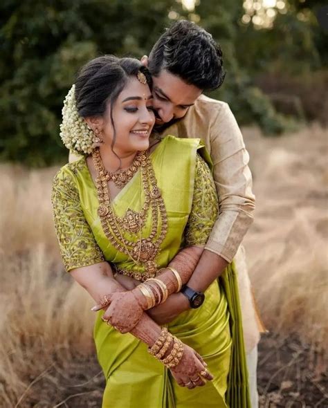 Pin by Krishna Styles on Bridal saree | Couple photography poses ...