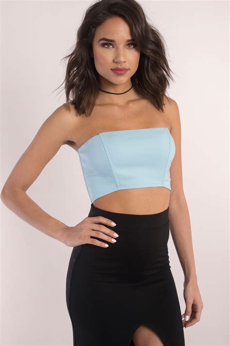 Anything Goes Strapless Crop Top in Ivory - $5 | Tobi US