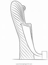 Capital Gate Tower Coloring Page For Kids  Free Skyscrapers Printable sketch template