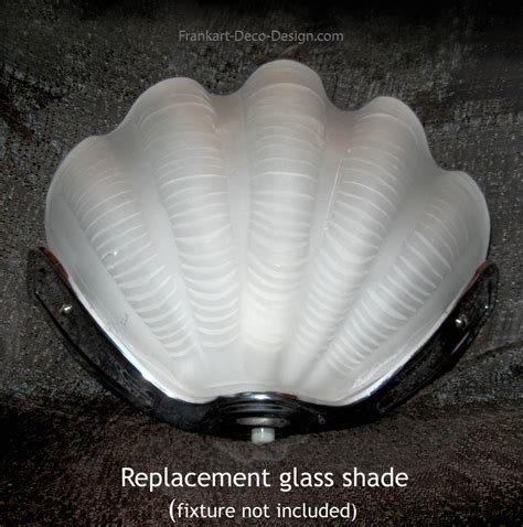 Seashell frosted clear replacement lamp globe for 1930s art deco wall ...