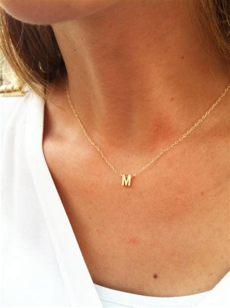 Goldfilled Initial Necklace - Gold Letter Necklace - Tiny Initial ...