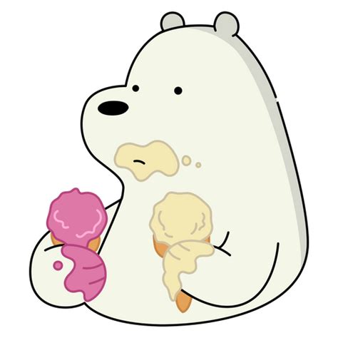 We Bare Bears Ice Bear with Ice Cream Sticker - Sticker Mania