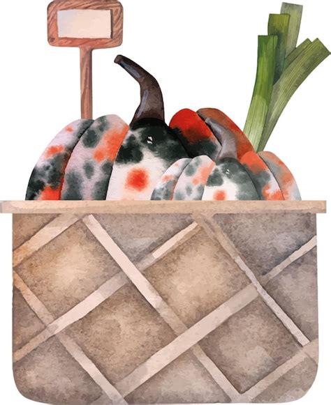 Watercolor Vegetable Basket Images - Free Download on Freepik