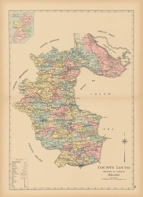 1901 Map of County Louth Reproduction - New England Map Company