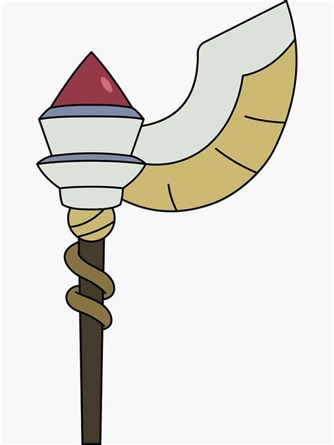 "Golden Guard Staff" Sticker by InsideTheVector | Redbubble Fang ...