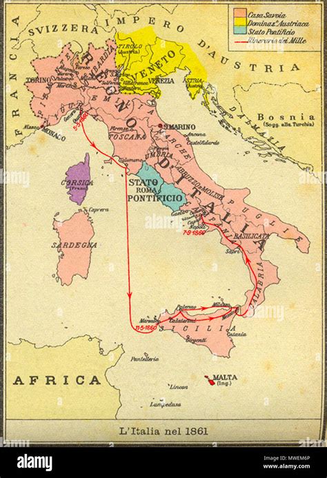 . English: Italy - 1861 map Italiano: Mappa d'Italia al 1861 . Unknown ...