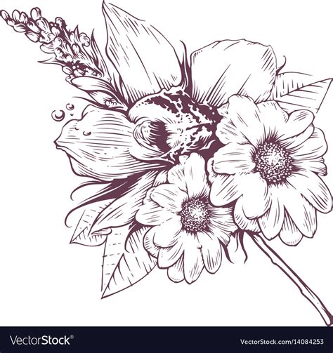 Vintage flowers Royalty Free Vector Image - VectorStock