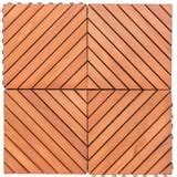 UBesGoo Outdoor Tile Patio 12-Diagonal Slat Eucalyptus Interlocking ...