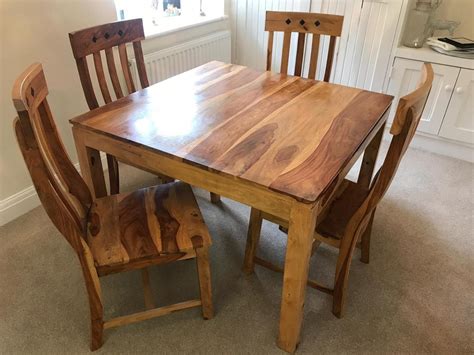 Solid Wood Square Dining Table with 4 Chairs in WA16 Legh for £80.00 ...