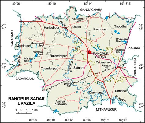 Maps of Bangladesh: Rangpur Sadar Upazila