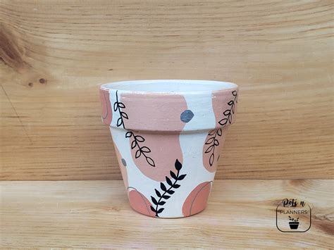 Abstract Print Pot Hand Painted Planter Painted Pot - Etsy