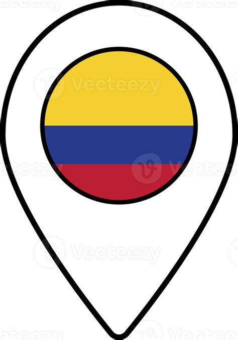 Colombia flag map pin navigation icon. 23333496 PNG